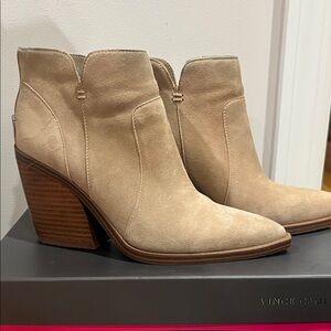 Vince Camuto Tan Suede Ankle Boots